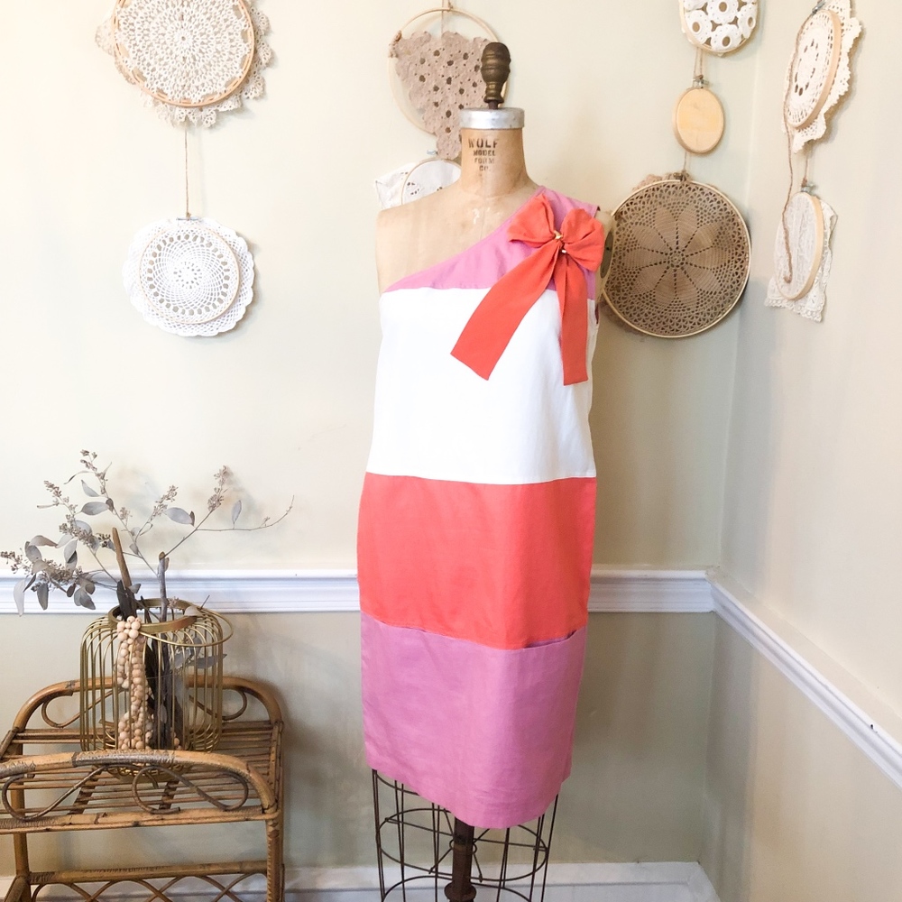 See by Chole One Shoulder Stripe Shift Dress 6